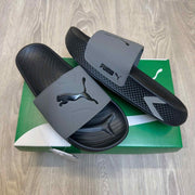 Puma SoftridePro Leadpuff Cool Dark Grey Black Slides