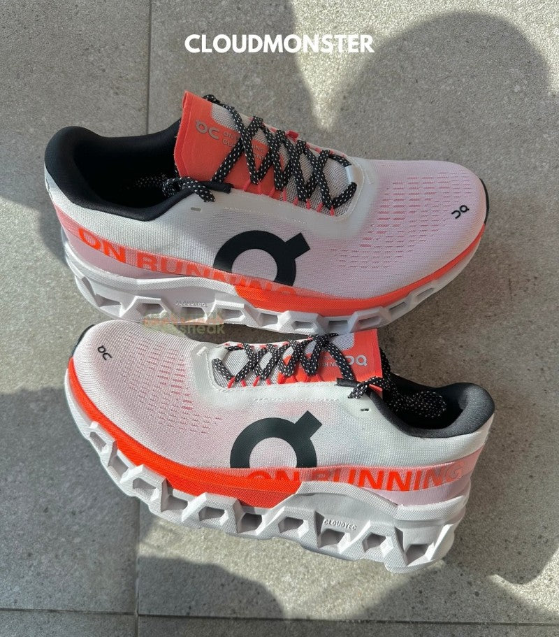 On Running Cloudmonster 2 Undyed White Flame Orange