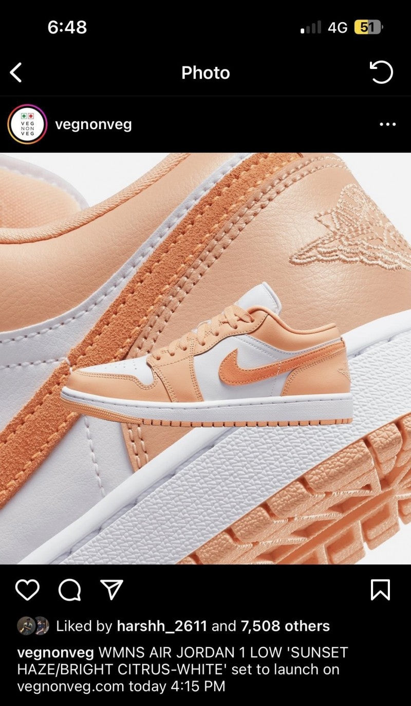 Nike Air Jordan Retro 1 Low Sunset Haze
