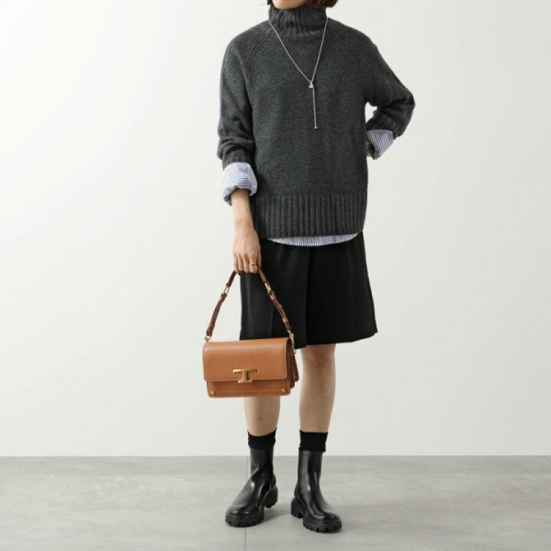 TODD'S T Timeless Shoulder Bag With OG Box & Dust Bag (Brown - 660)