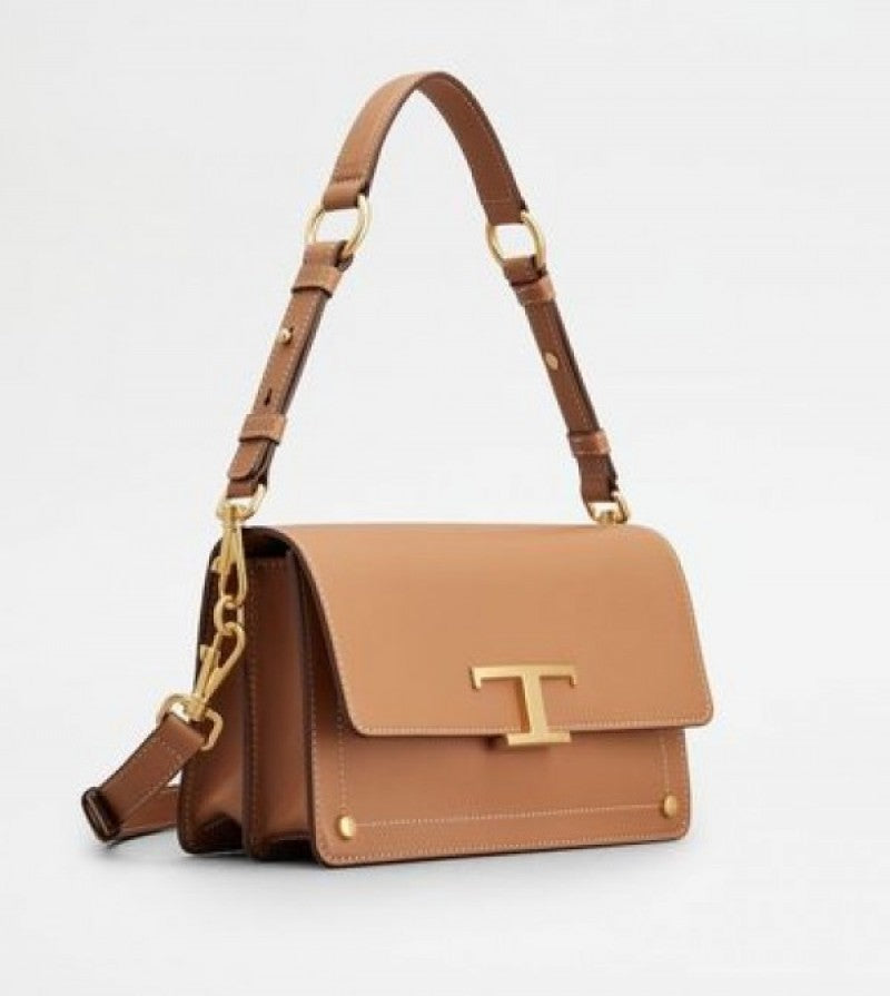TODD'S T Timeless Shoulder Bag With OG Box & Dust Bag (Brown - 660)