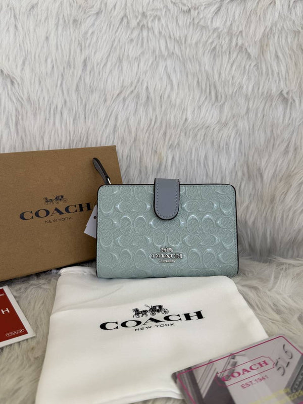 Coach A4 Corner Zip Signature Wallet With Original Box DustCover Tags Card Highend Quality