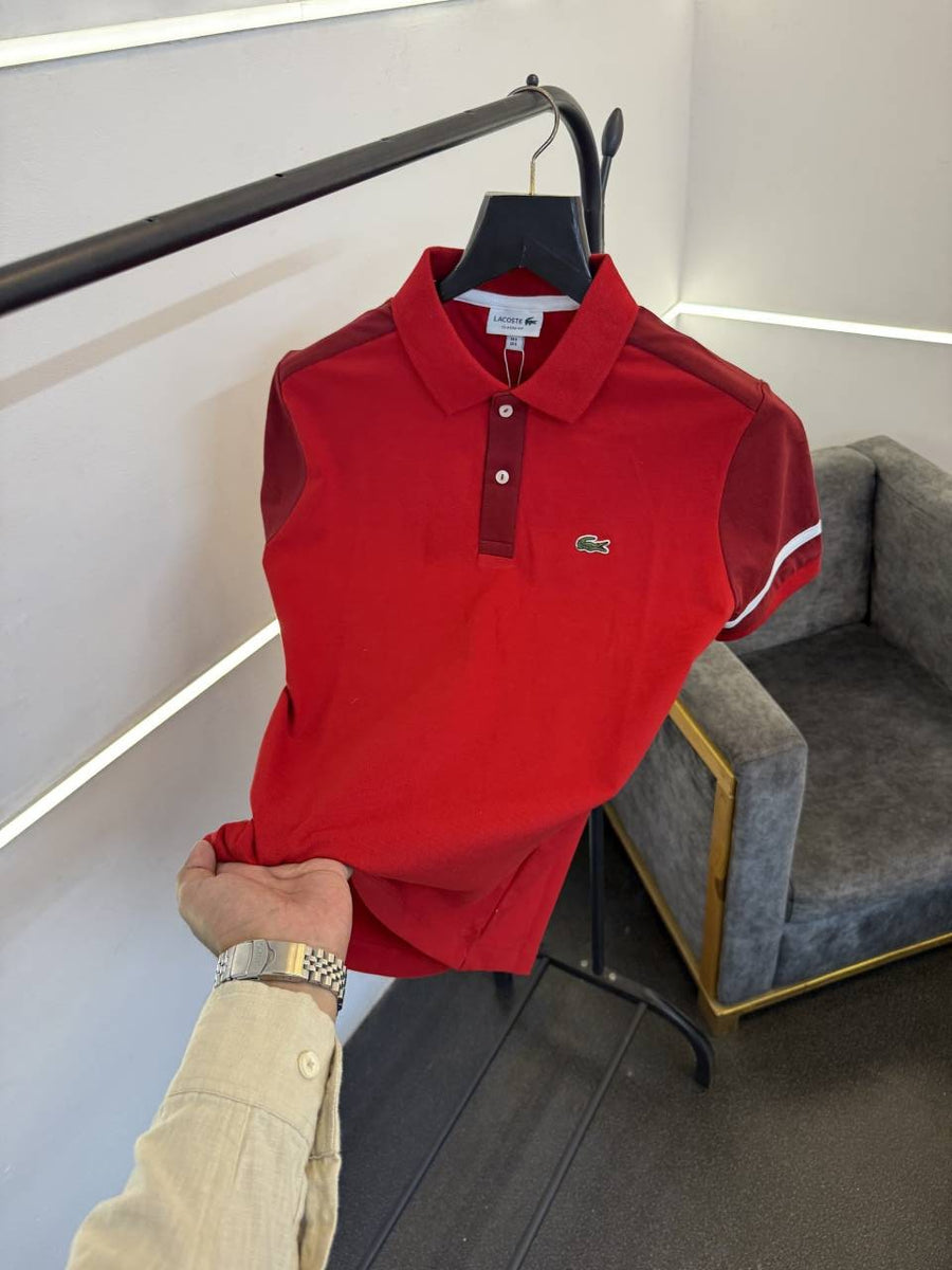 Lacoste imported polo tshirt red