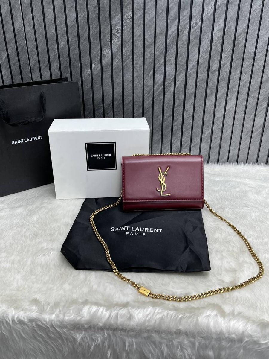 Ysl Kate Wine Shoulder Bag With Original Box - DustCover - Carrybag