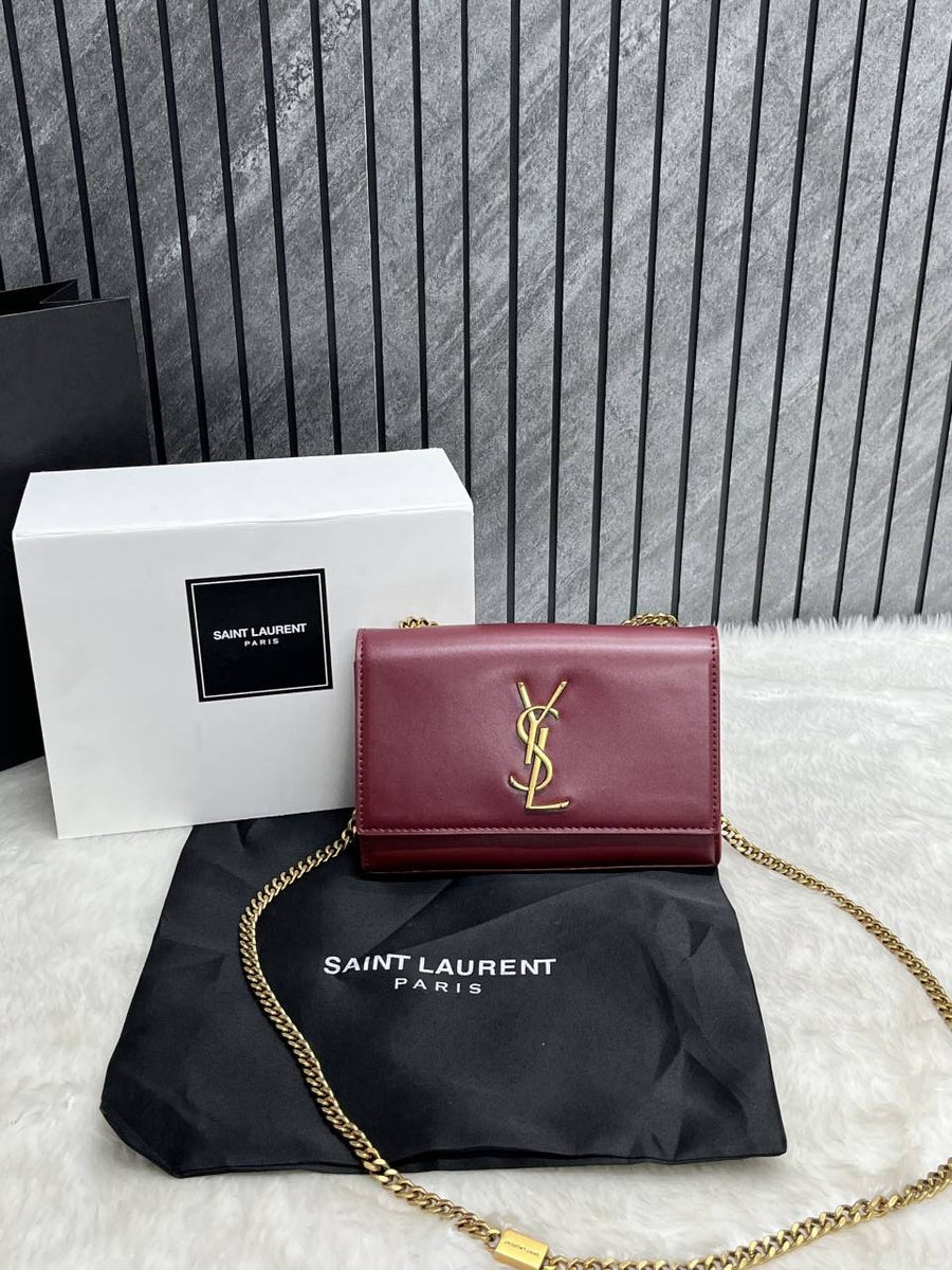 Ysl Kate Wine Shoulder Bag With Original Box - DustCover - Carrybag