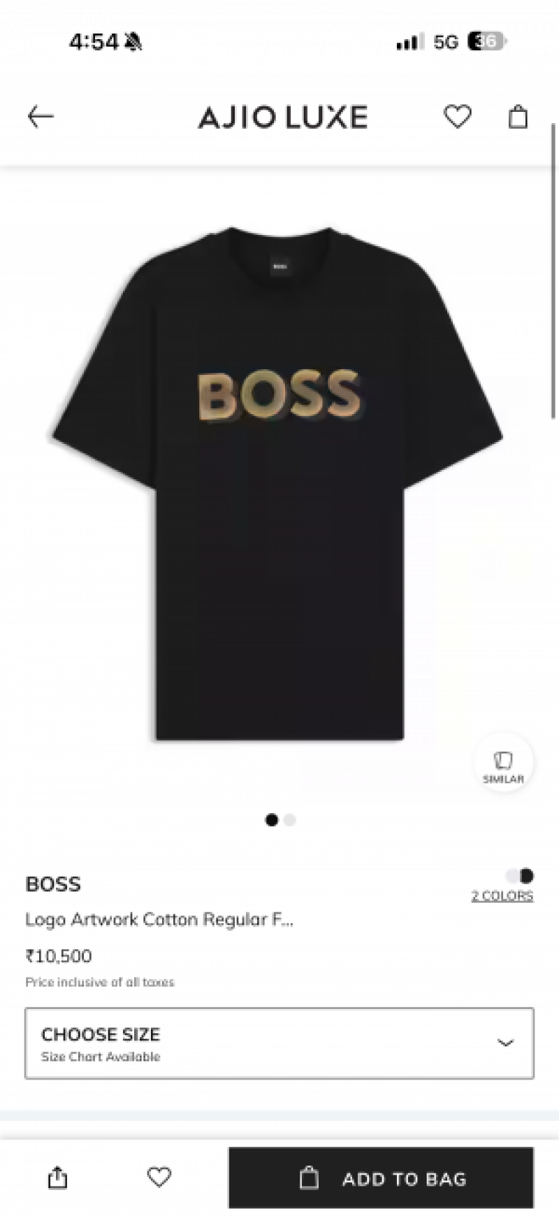 Hugo Bos imported Tshirt Balck