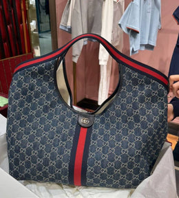 Gucci CB Giglio Large Denim Tote With Original DustCover & CarryBag