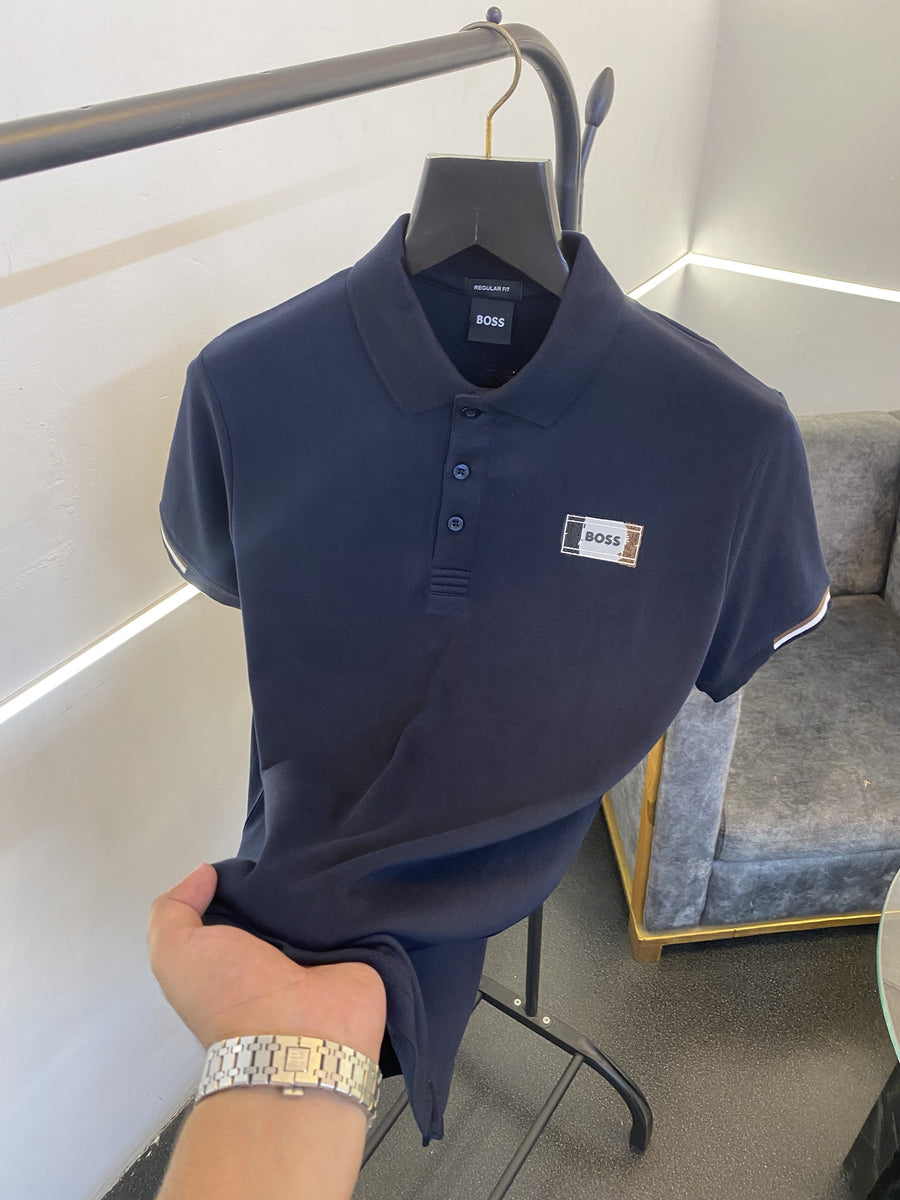 Hugo bos premium imported polo tshirt navy blue sale