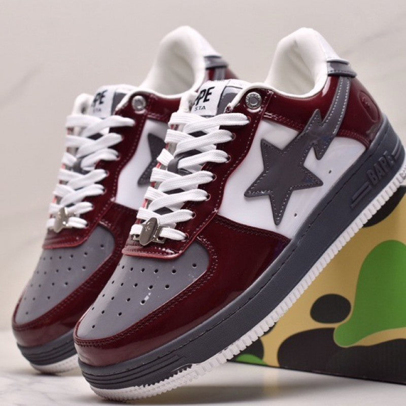 A BathinGahpe Bape Sta Low White maroon