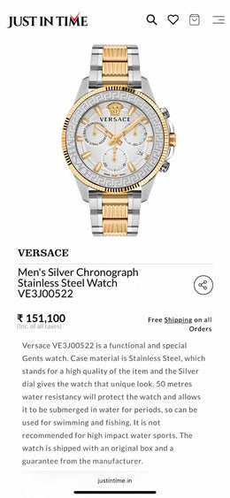 Versace Greca Action Chronograph 2 ton gold white