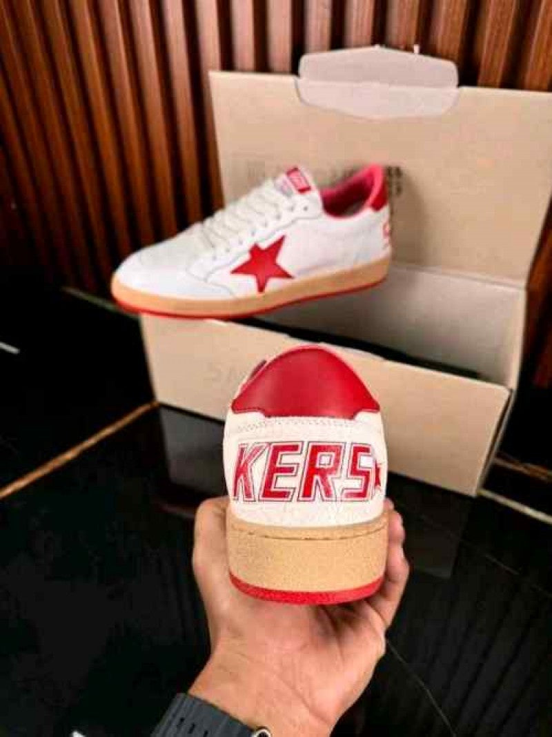 Golden Goose Ball-Star Low White Red 487