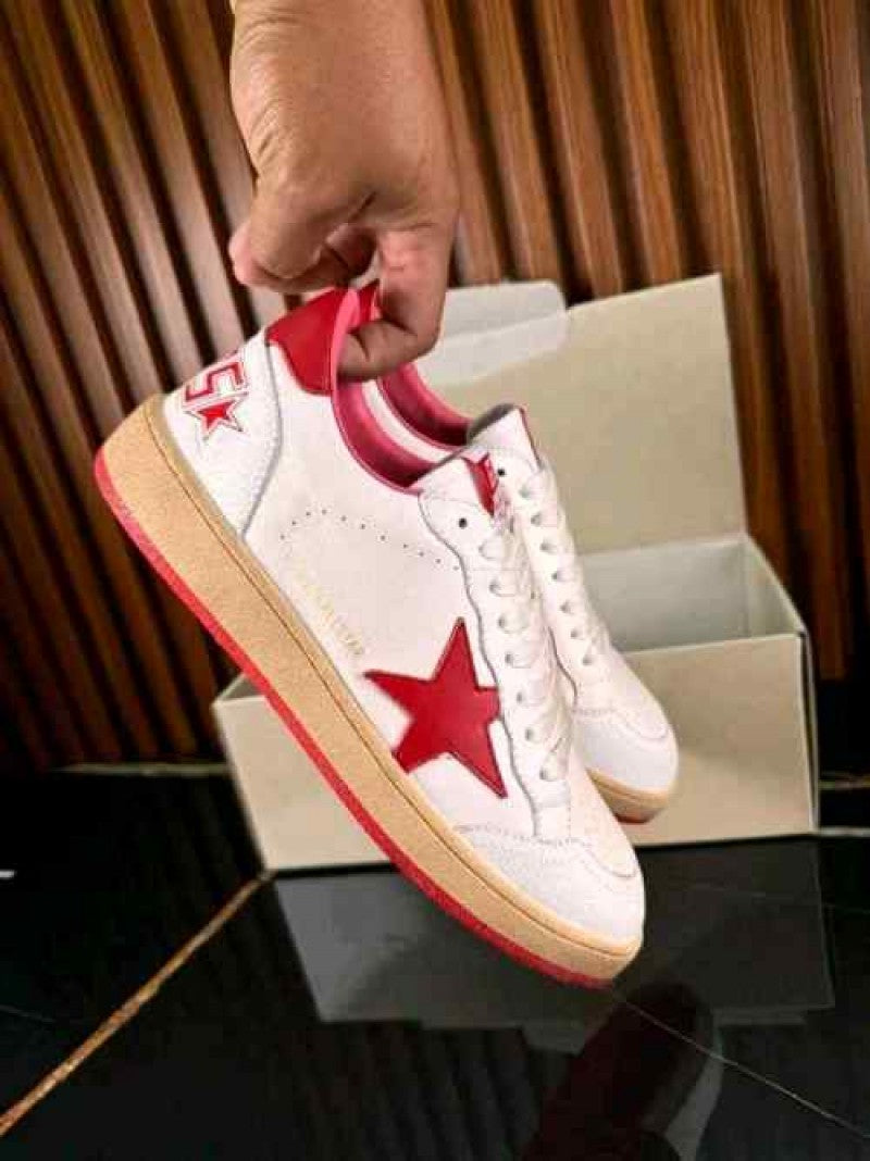 Golden Goose Ball-Star Low White Red 487