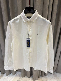 Ralph Lauren Chest Logo Full Sleeves Shirt Cream