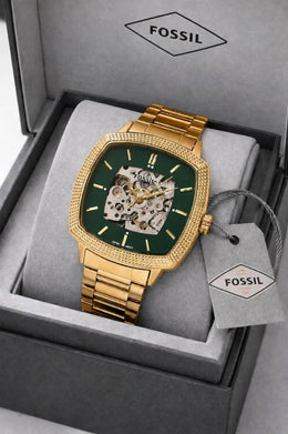 Fossil x Nick Jonas Machine Luxe gold green