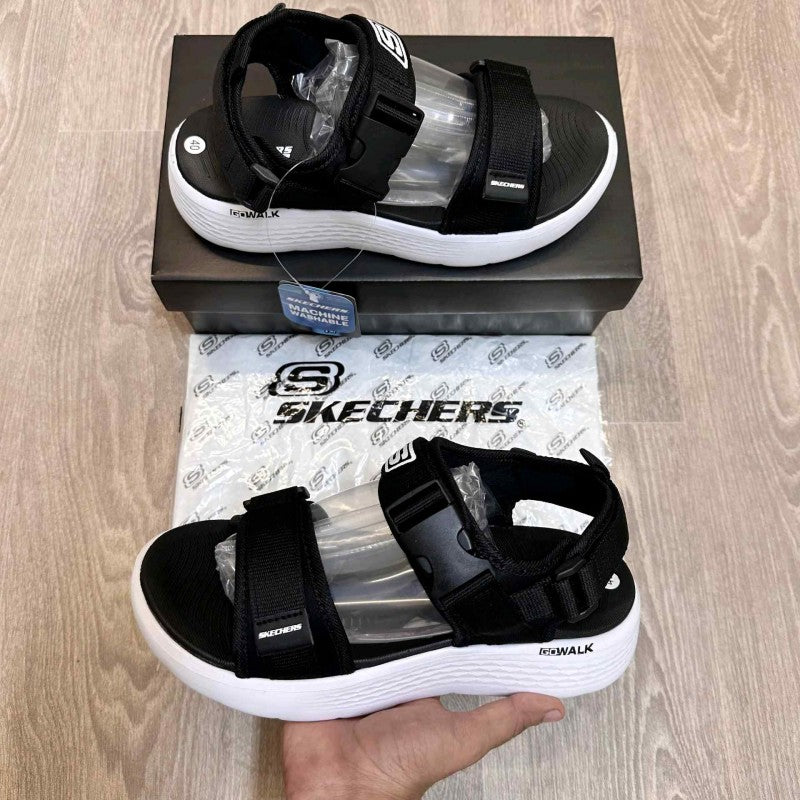 Skechers Go Walk Black White Premium Sandal