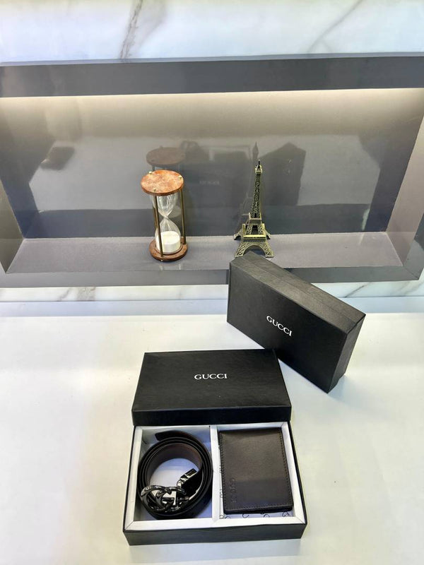 Gucci Brown Wallet & belt Combo Fa 399