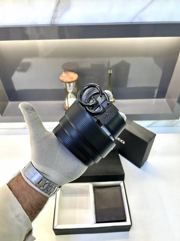 Gucci Brown Wallet & belt Combo Fa 399