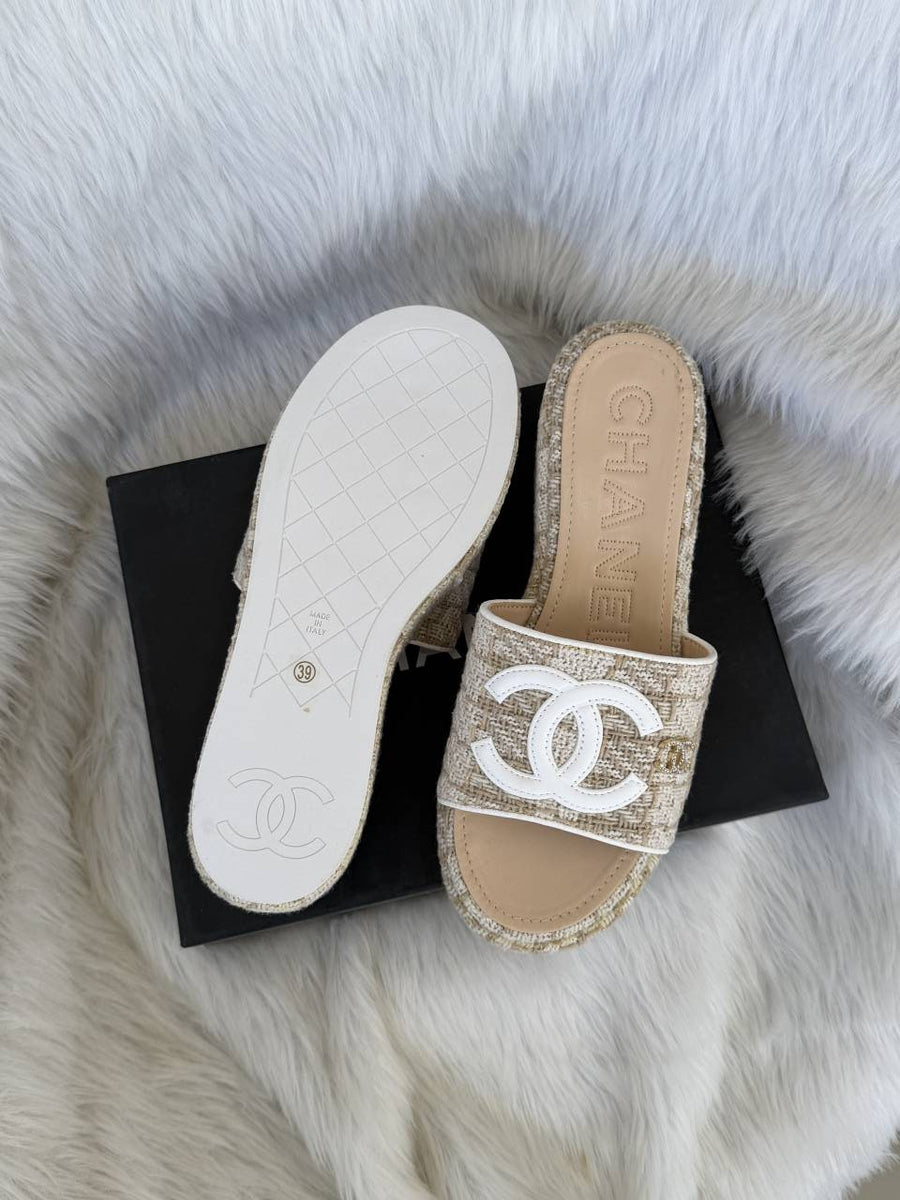 Chanel_Platform_Slides_Gold_For_Women_With_Original_Box_And_Carry_Bag