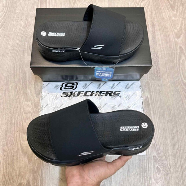 Skechers Go Walk Flex Premium All Black Flip Flop