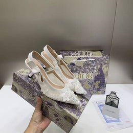 Diior Jadiior Slingback Heels Pumps White For Her With Original Box And Carry Bag 1688 2 White