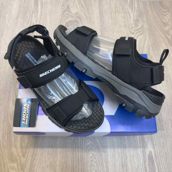 Skechers Go Recover Tresmen Ryer Premium Black Grey Sports Sandal