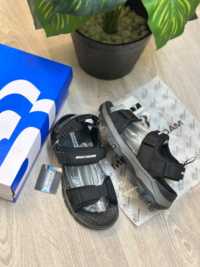 Skechers Go Recover Tresmen Ryer Premium Black Grey Sports Sandal style idea