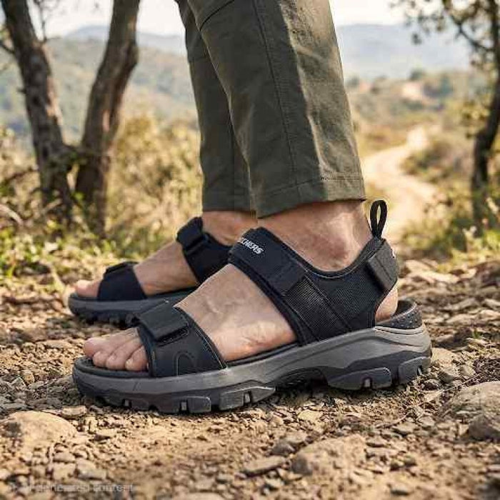 Skechers Go Recover Tresmen Ryer Premium Black Grey Sports Sandal style idea