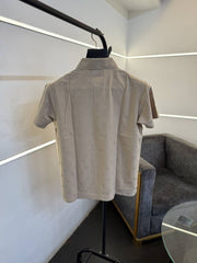 Gucci laser cut monogram steel logo imported polo tshirt beige sale