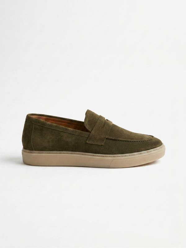 ZARRA GREEN SUEDE LOAFER 400