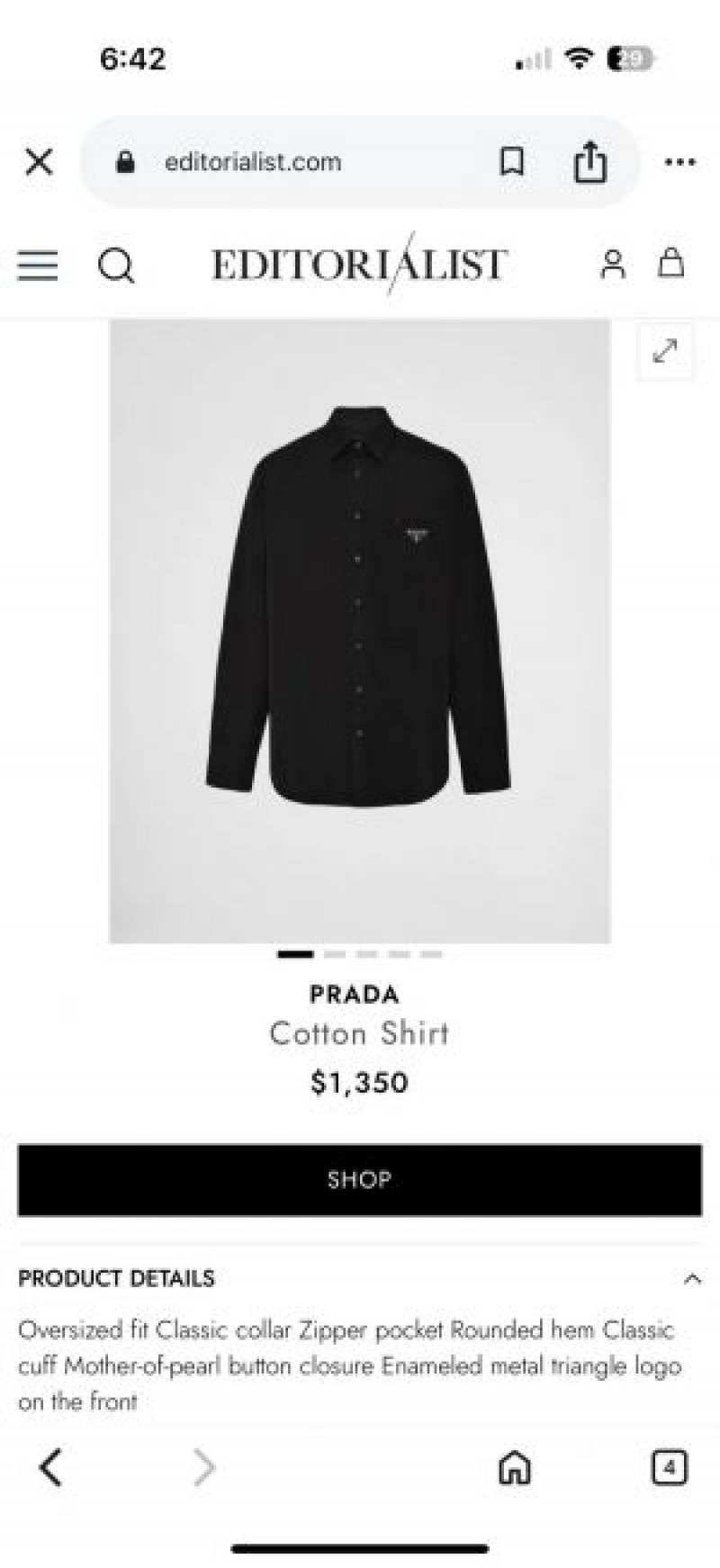 Prada Milano Chest Logo Full Sleeves Shirt Black