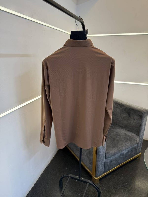 Dior Turkish imported shirt with brand patch on chest brown
