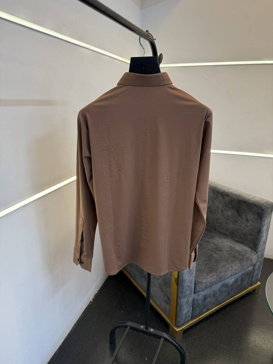 Dior Turkish imported shirt with brand patch on chest brown