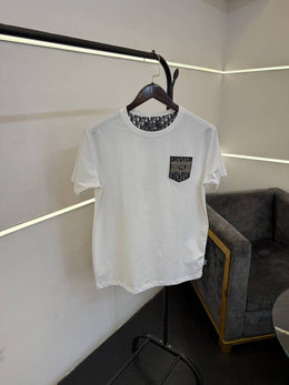 Christian diyor turkish imported round neck tshirt with brand patch white