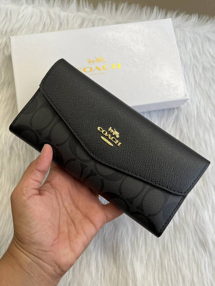 Coach_65_Black_3_Fold_Wallet_With_OriginalBox style idea