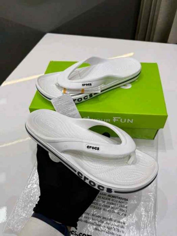 Crocs Flip Flops Bayaband White
