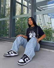 Nike sb dunk panda woman s leather quality