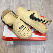 Nike Airforce 1 Swoosh Beige Clogs