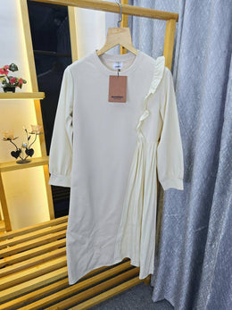 Br Women Long Dress Side Pattern Cream SB187-CR