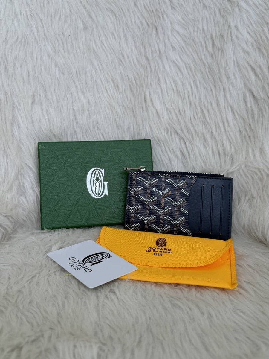 Goyarrd GO-1 Blue Bourbon Zip Card Case Wallet With Original Box & DustCover