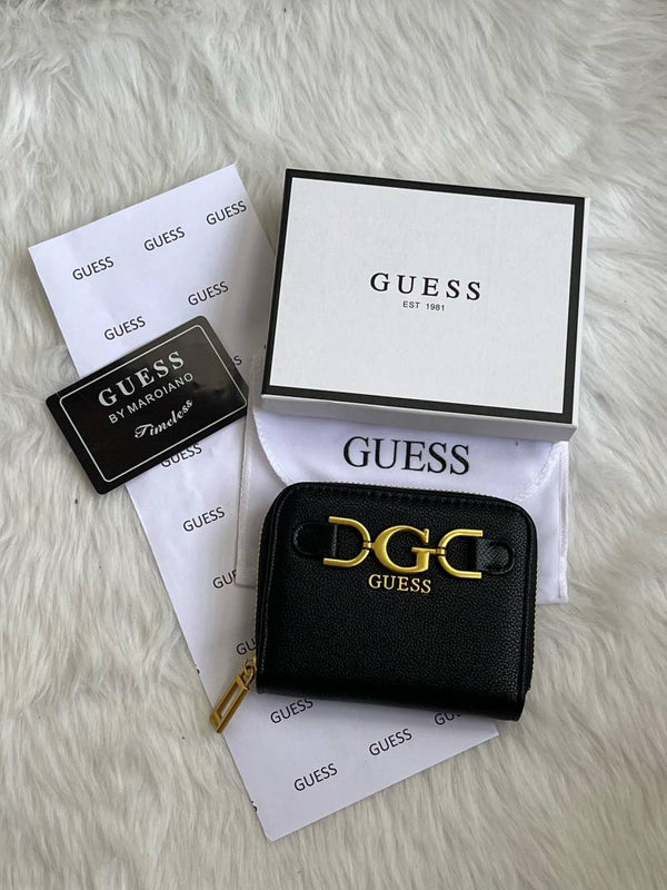Guess 001 Black Mini Wallet With Original Box Dust Cover Card Premium Packaging