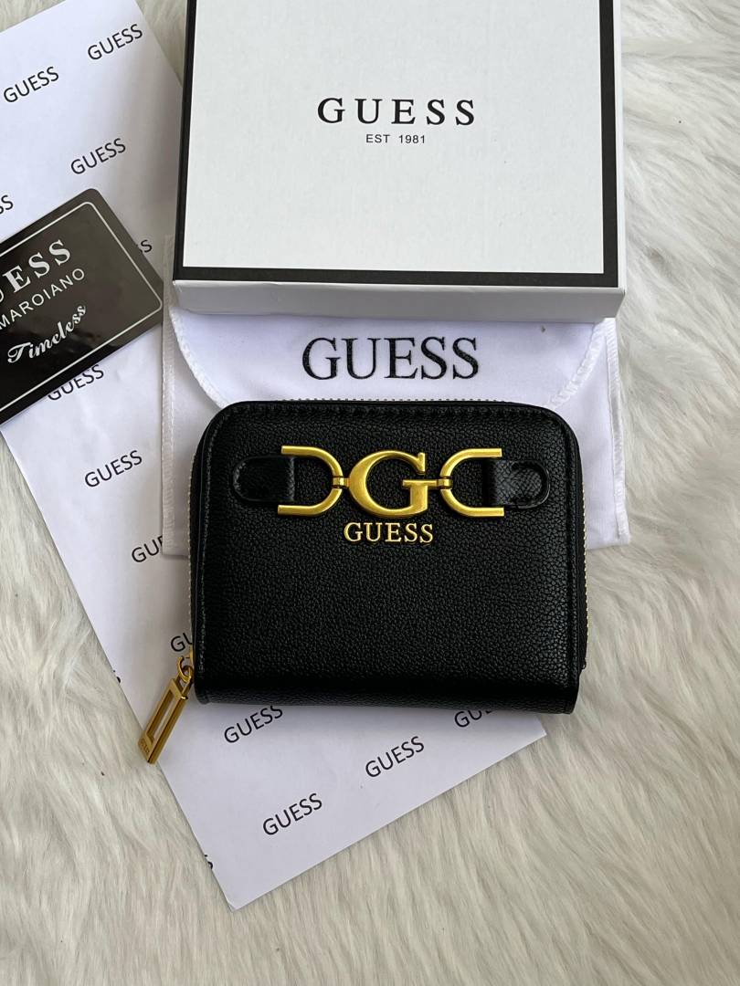 Guess 001 Black Mini Wallet With Original Box Dust Cover Card Premium Packaging