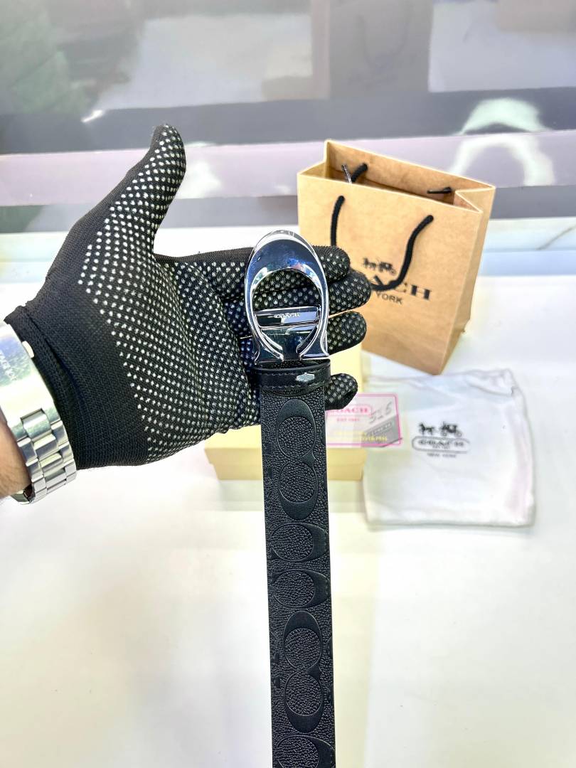 Coach Belt Black Silver Fa 71