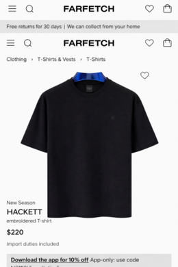 Hackett imported Oversized Tshirt Black