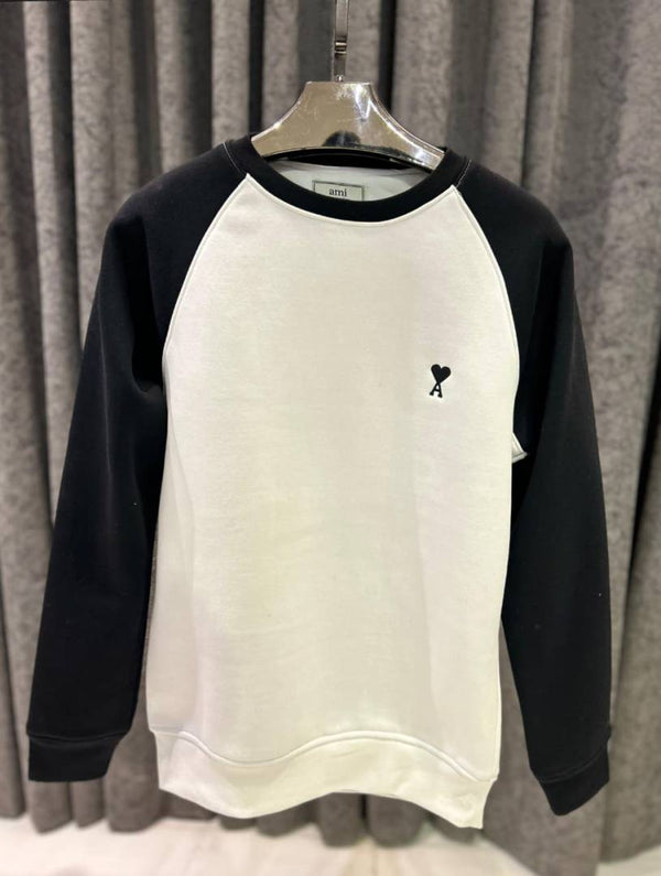 Ami IMPORTED STORE ARTICLE SWEATSHIRT WHITE BLACK