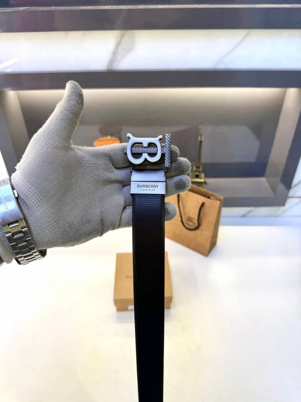 Burberry Reversible Grey Black Belt Fa 483