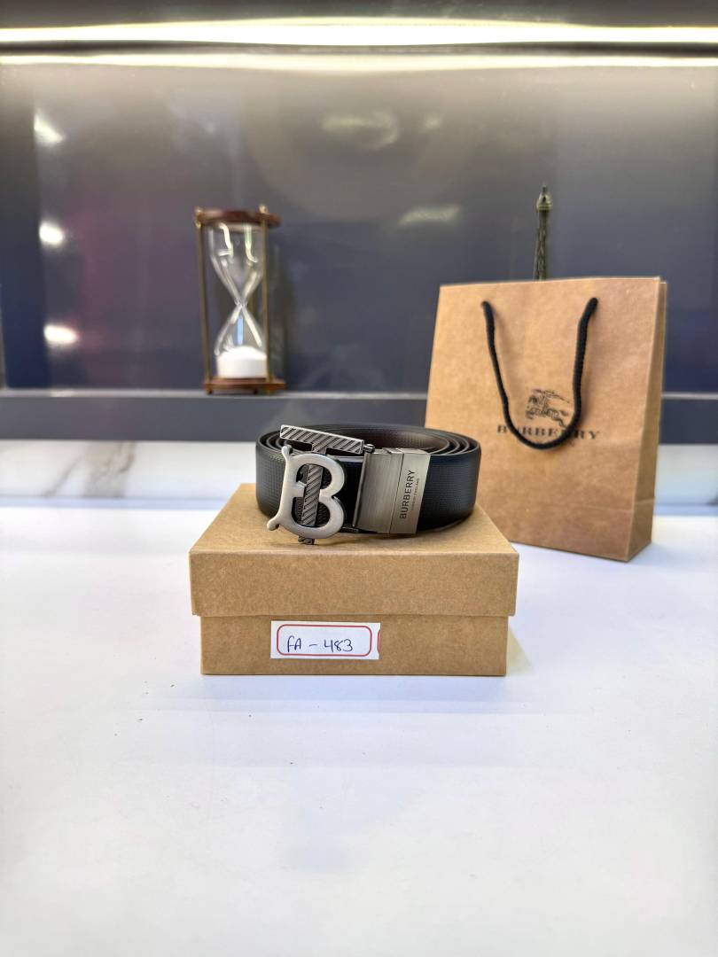 Burberry Reversible Grey Black Belt Fa 483