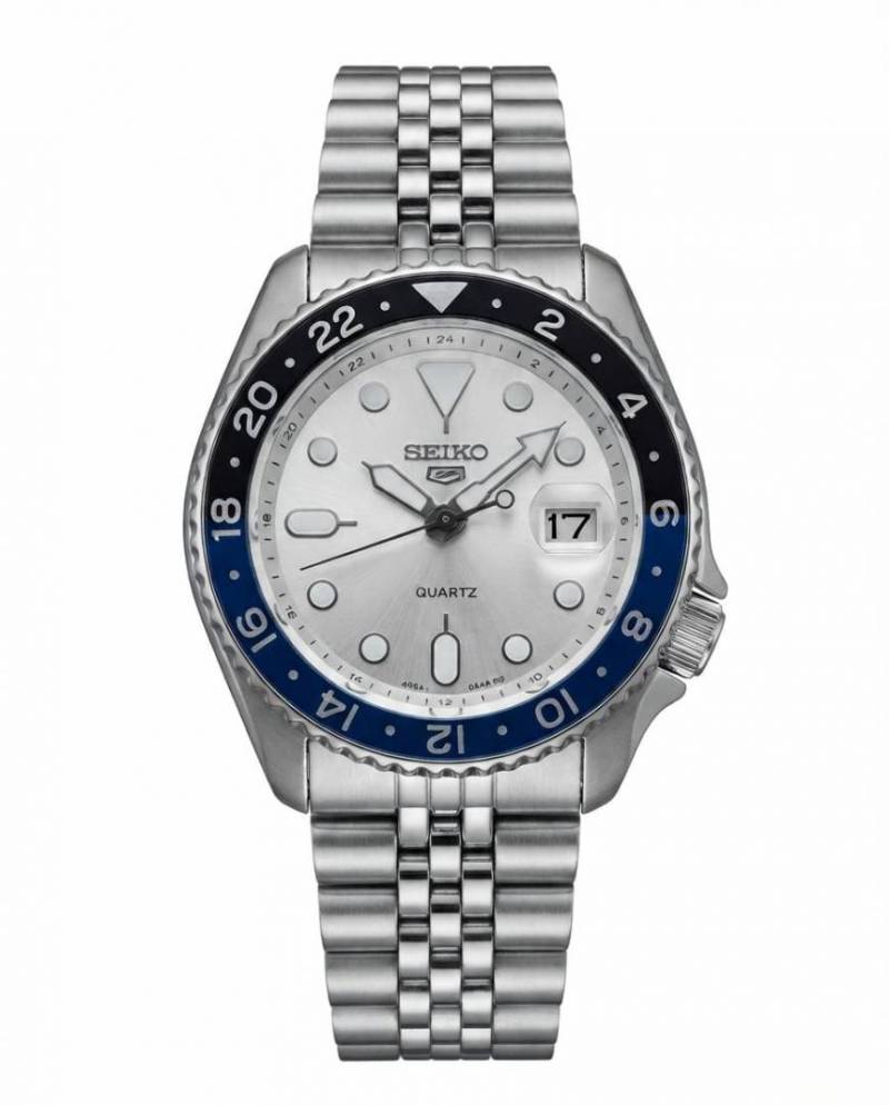 Seiko Gmt Master silver white Dial