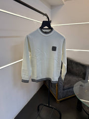 Loewe imported knitted sweatshirt with brand logo on chest white