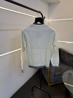 Loewe imported knitted sweatshirt with brand logo on chest white