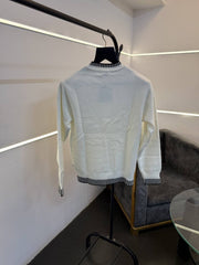 Loewe imported knitted sweatshirt with brand logo on chest white